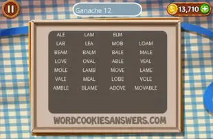 Word Cookies Ganache Level 12 Word Cookies Answers