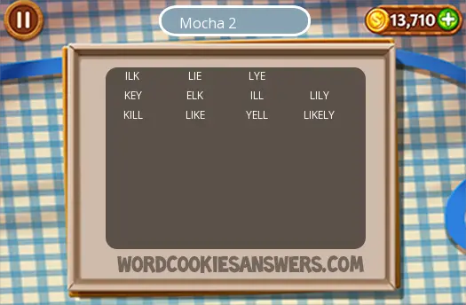 word cookies cheats mocha level 18